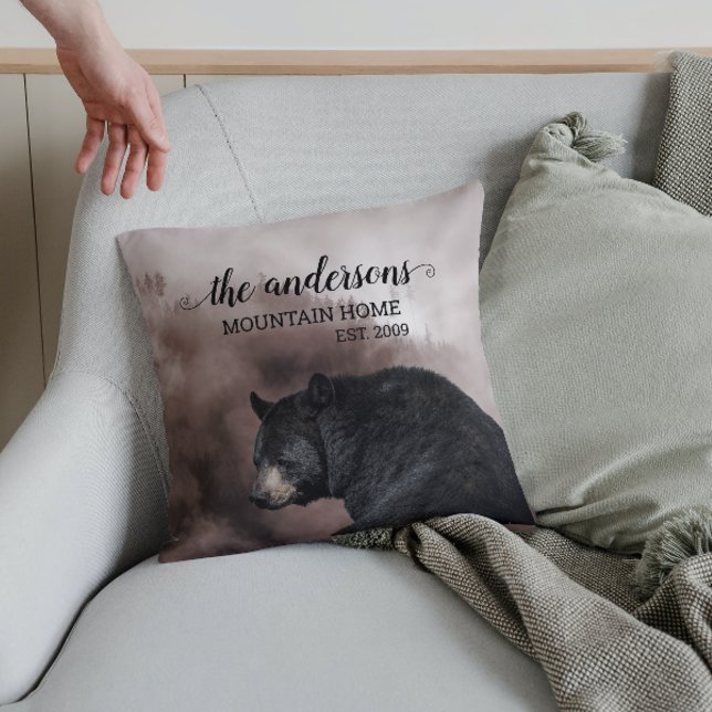 Cojín Decorativo Monograma de decoración de cabaña rústica de bosqu (Subido por el creador)