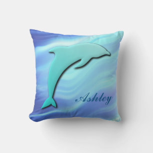 Cojín Decorativo Monograma de efecto Dolphin 3D de salto de persona
