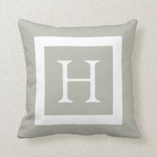 Cojín Decorativo Monograma de encargo blanco beige