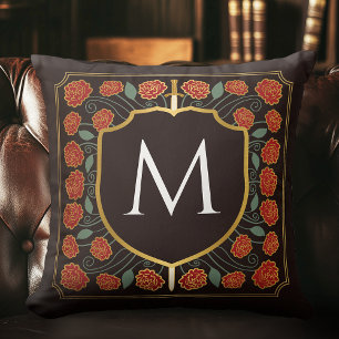 Cojín decorativo Monograma de Escudo de Espada Med