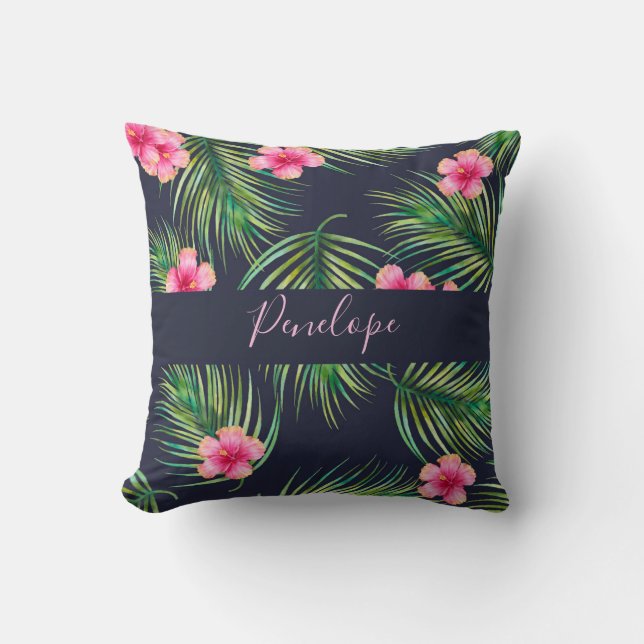Cojín decorativo Monograma de Fern Tropical de la  (Anverso)