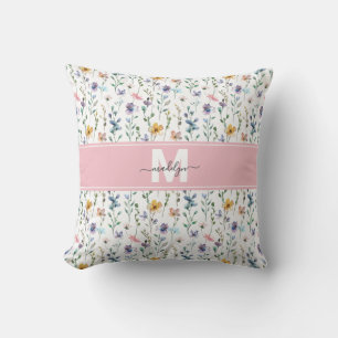 Cojín Decorativo Monograma de Flor Silvestre