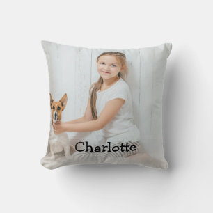 Cojín Decorativo Monograma de Foto Personalizado con Estilo Moderno