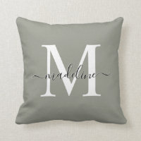 Monograma de guión elegante de niebla verde