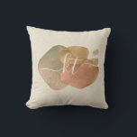 Cojín Decorativo Monograma de guiones de formas abstractas Purpurin<br><div class="desc">El diseño presenta formas abstractas en oro rosa,  barro de barro y color con una pizca de purpurina falso,  y un guión caprichoso Fácilmente personalizar con iniciales de monograma de elección. Excelente idea de regalo para ti y los demás.</div>