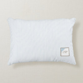 Cojín Decorativo Monograma de la banda azul francesa Fleur de Lis