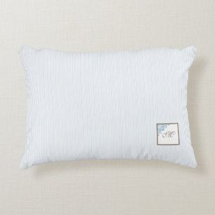 Cojín Decorativo Monograma de la banda azul francesa Fleur de Lis