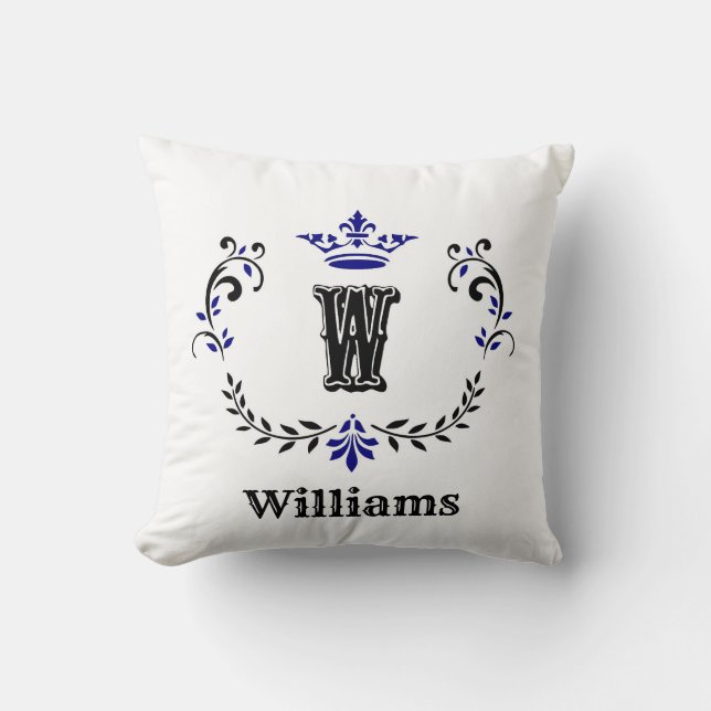 Cojín Decorativo Monograma de la corona "W" (Anverso)