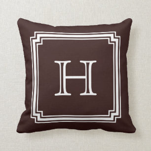 Cojín Decorativo Monograma de la esquina hecho muescas en del fondo