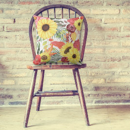 Cojín decorativo Monograma de las flores de otoño 