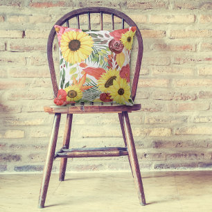 Cojín decorativo Monograma de las flores de otoño 