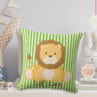 Cojín Decorativo Monograma de león de Safari para bebés
