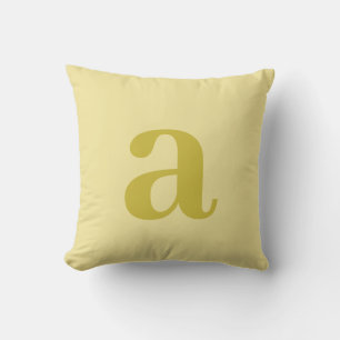 Cojín Decorativo Monograma de letra amarillo pálido y mostaza minim