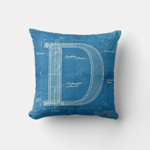 Cojín Decorativo Monograma de letra D de plano