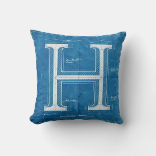 Cojín Decorativo Monograma de letra H de plano
