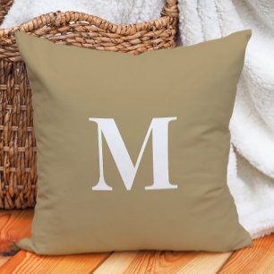 Cojín Decorativo Monograma de letra negrita beige claro