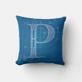 Cojín Decorativo Monograma de letra P de plano