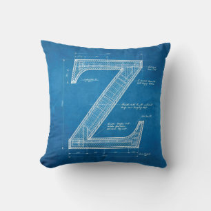 Cojín Decorativo Monograma de letra Z de plano