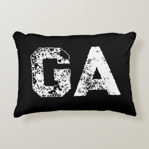 Cojín Decorativo Monograma de Letras Iniciales Negro Blanco Liso Se