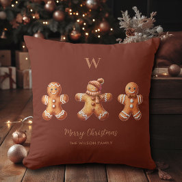 Cojín Decorativo Monograma de los hombres de pan de crema de chocol