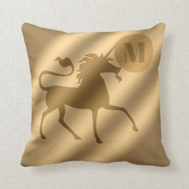 Cojín Decorativo Monograma de lujo de oro de Unicorn