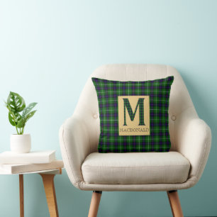 Cojín Decorativo Monograma de MacDonald Tartan M