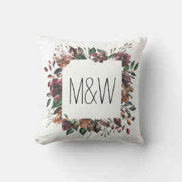 Cojín decorativo Monograma de marco floral