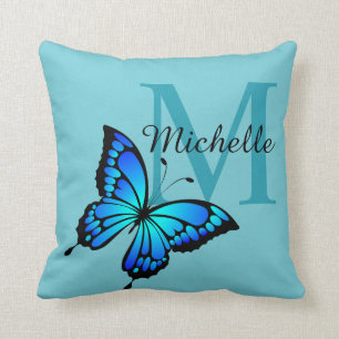 Cojín decorativo Monograma de mariposa de Moda Fu