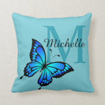 Cojín decorativo Monograma de mariposa de Moda Fun