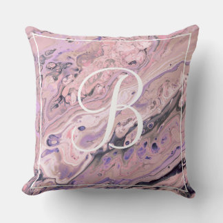 Cojín Decorativo Monograma de mármol rosa