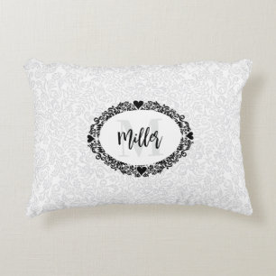 Cojín Decorativo Monograma de negro y blanco