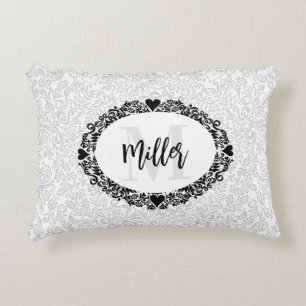 Cojín Decorativo Monograma de negro y blanco
