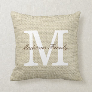 Cojín Decorativo Monograma de nombre de familia