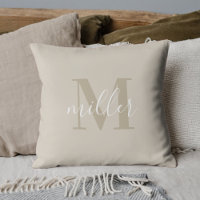 Monograma de nombre de familia beige moderno