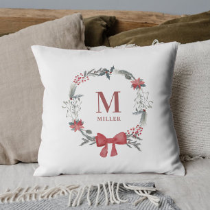 Cojín Decorativo Monograma de nombre de familia rusa para Navidades