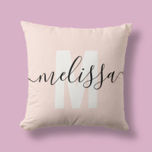 Monograma de nombre femenino caligrafía rosa