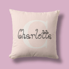 Cojín Decorativo Monograma de nombre femenino caprichoso manuscrito