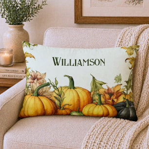 Cojín Decorativo Monograma de Parche de Calabaza Country con Acuare
