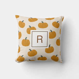 Cojín Decorativo Monograma de parche de calabaza personalizado