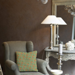 Cojín Decorativo Monograma de patrón floral de menta verde beige pa