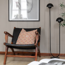 Cojín Decorativo Monograma de patrón rústico Peony floral limón