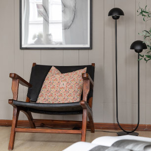 Cojín Decorativo Monograma de patrón rústico Peony floral limón