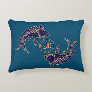 Cojín Decorativo Monograma de pez koi japonés