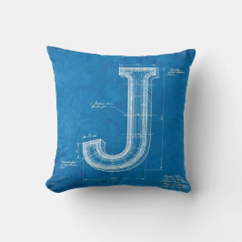 Cojín Decorativo Monograma de plano de letra J