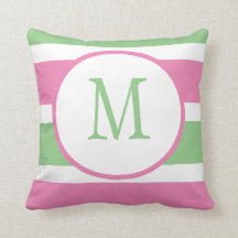 Monograma de raya verde y rosa a la moda