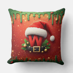 Cojín Decorativo Monograma de Santa W para decoración familiar