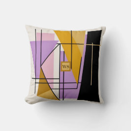 Cojín Decorativo Monograma de triángulo geométrico moderno minimali