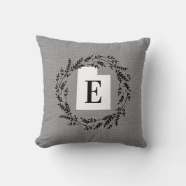 Cojín Decorativo Monograma de Utah Rustic Wreath