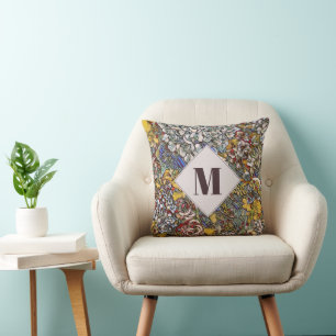 Cojín Decorativo Monograma de vidrio templado botánico