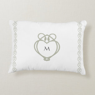Cojín Decorativo Monograma del Nudo de Amor de Cisne Celta Irlandés